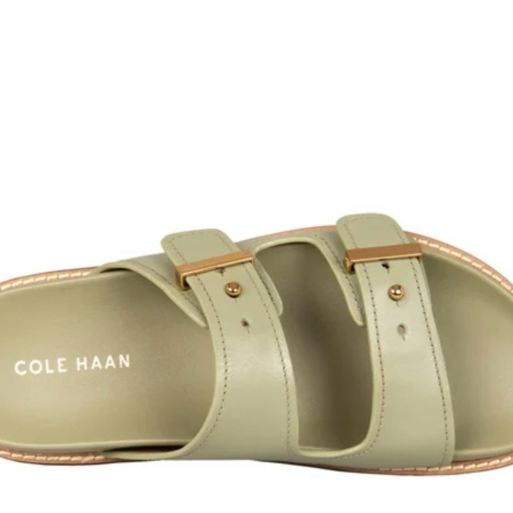 Cole Haan Women's 7B Marisol Footbed Comfort Travel Sandal Oil Green Leather - Picture 4 of 6